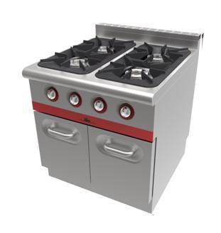 Gas Cooker 4 with lower shelf 80*80 cm