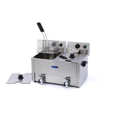 maxima-electric-fryer-2-x-8l-with-faucet ელექტრო ფრიტური 8+8 ლტ.