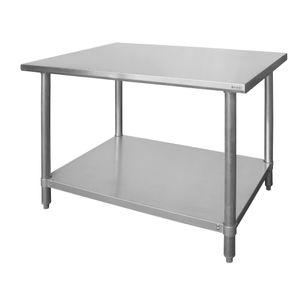 STAINLESS STEEL TABLE WITH SHELF 80*100