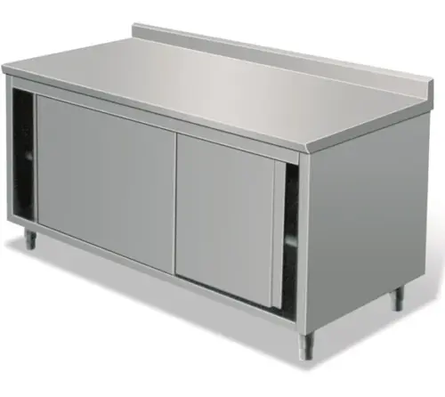 Stainless Steel Worktable With Sliding Doors CTD-127B